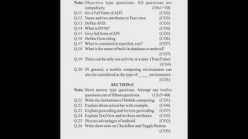 #HSBTE Diploma 6th sem Computer Engineering Sample Paper Mobile Application Development July 2023