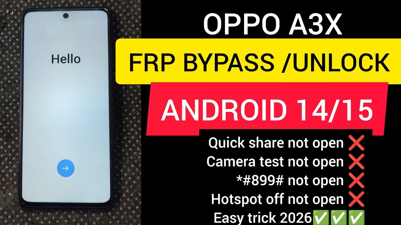 Oppo A3x Google Account Fix👉quick share not open / *
