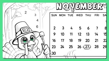 Kleuren op nummer November Kalkoenkalender, Kampvuur & Oogst Kalme Kleurenoase #kleuren #herfst