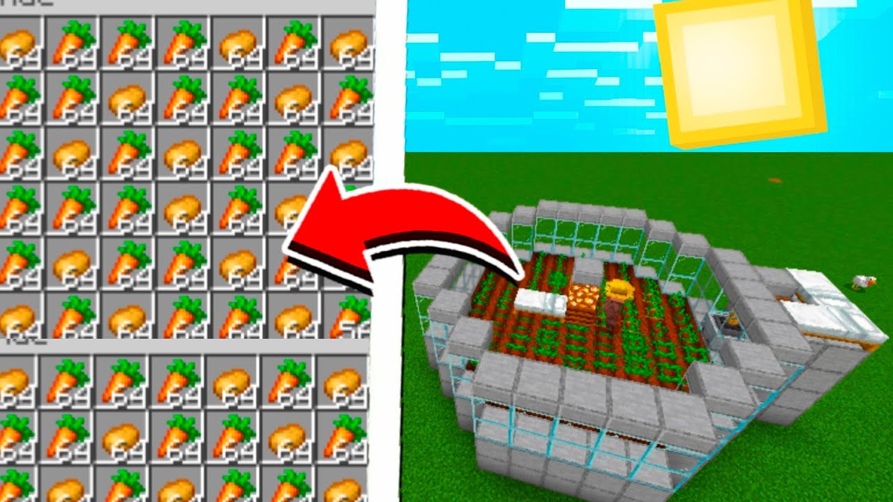 A MELHOR FARM DE BATATA E CENOURA 100% AUTOMÁTICA MINECRAFT BEDROCK ...