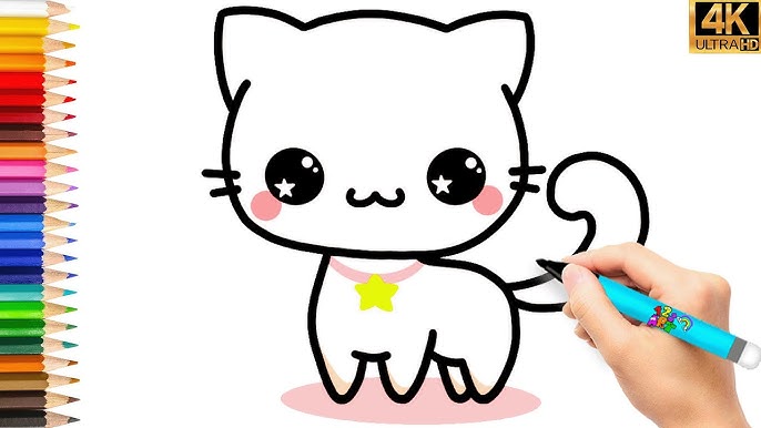 Como desenhar Cookie Cat fofo Kawaii ❤ Desenhos Kawaii - Desenhos para  Desenhar 