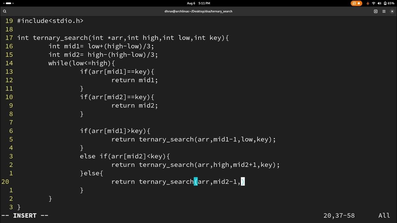 Ternary search in C - YouTube