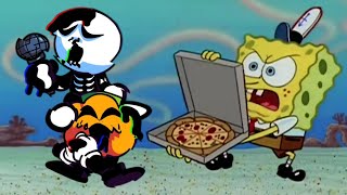 FNF Pibby Corrupted: Skid & Pump trying to get a pizza from Spongebob