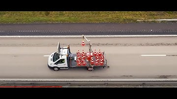 X-Cone - Automated Traffic Cone Management Machine on E6/ E20 Frillesås, Sweden