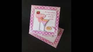 Easy Twisted Easel Card - Cocktails Celebration Birthday Friend