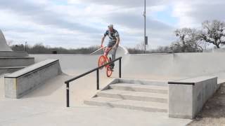 Empire Bmx/ Aaron Ross at a Texas cement park