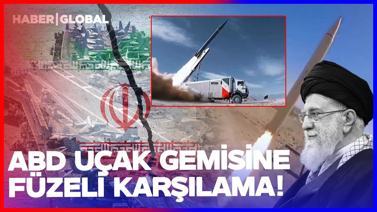 ABD Uçak Gemisine Balistik Füzeli Karşılama! İran Füze Denemesi Görüntülerini Paylaştı