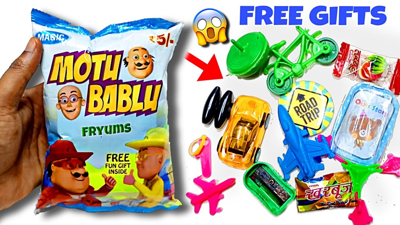 OMG😱 Free Fun Gift Inside Motu Bablu snacks | Motu Patlu snacks unboxing and review | FREE GIFTS 😍😲
