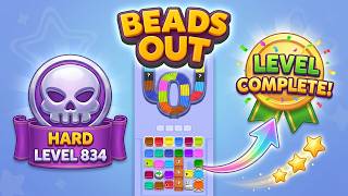 🔴 Beads Out Level 834 Walkthrough | HARD LEVEL Solution & Guide 🧩