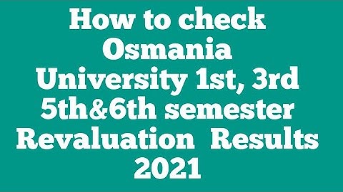 OU RV Results 2021|Osmania University Revaluation Results 2021|OU Degree Revaluation Results 2021