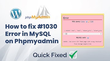 How to fix #1030 Got error 176 “Read page with wrong checksum" in MySQL  | Solved | 2021