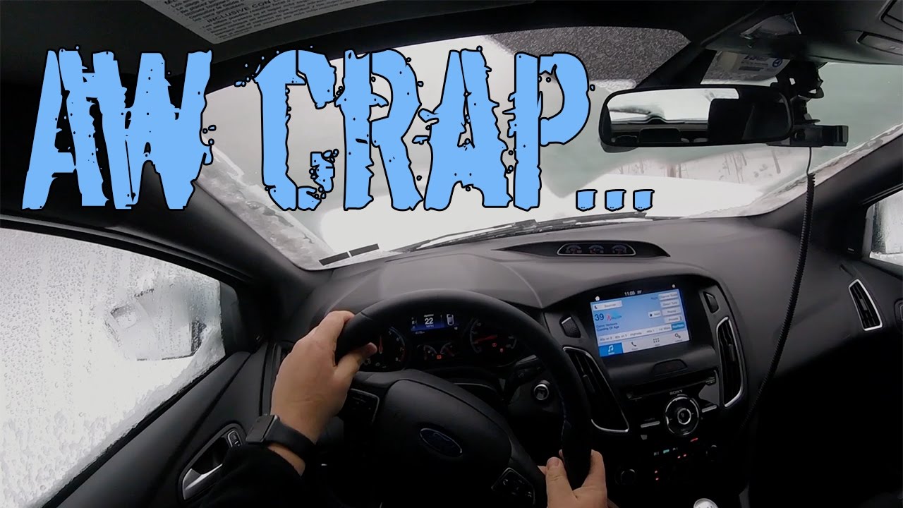 Ford Focus RS in a blizzard.