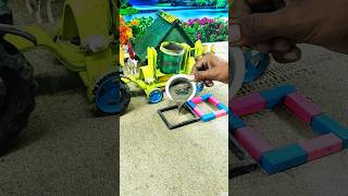 Real working mini tractor making cement pilar |Amazing diy construction machine🏗️ #shorts #diy