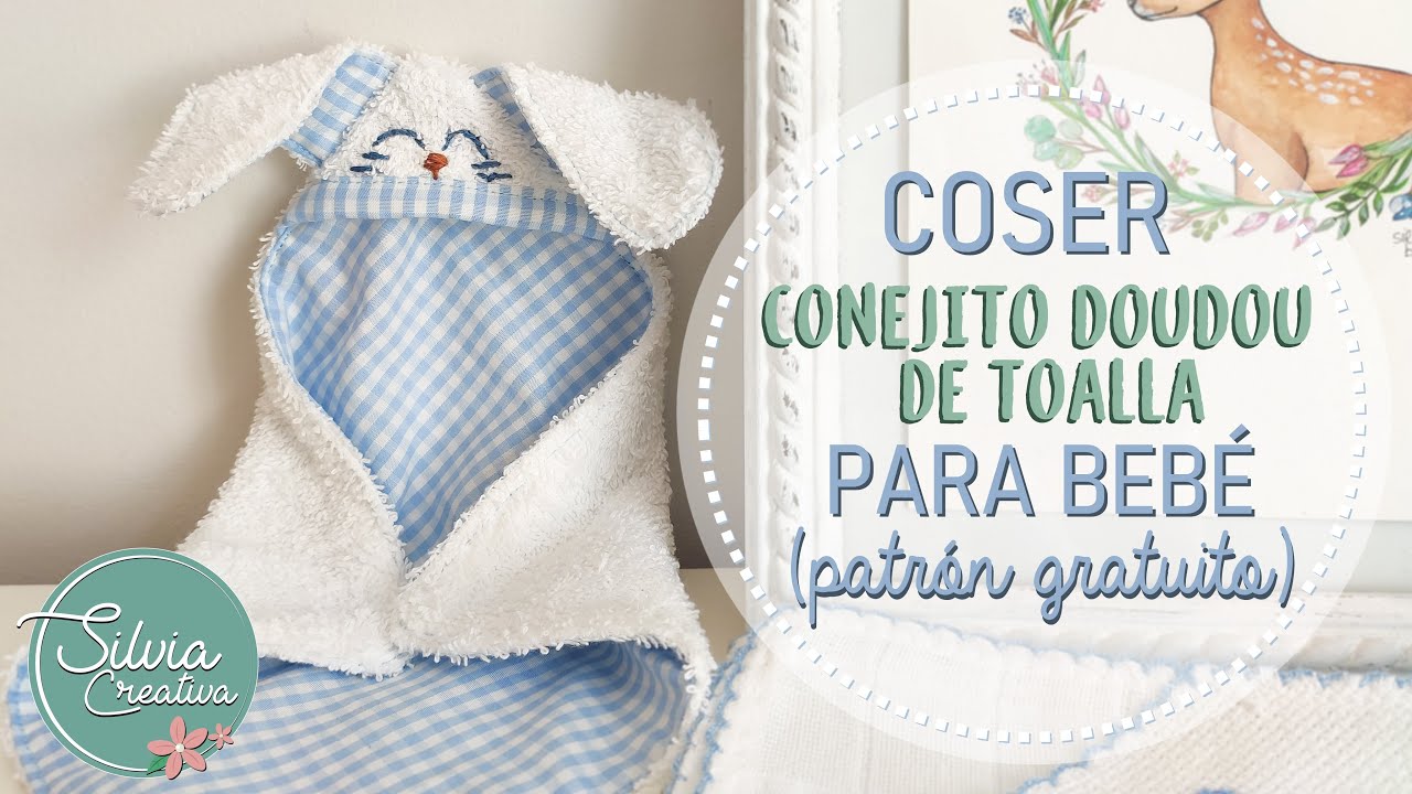 Coser un conejito doudou de toalla - Patrón Gratuito 