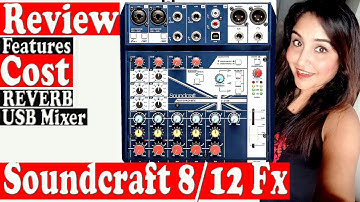Audio Mixer Notepad Soundcraft 8 fx, 12 fx  USB port channels - Reverb, delay, pre amp, effects