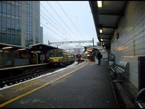 Number 4 passing Tara Street station with the Sant...