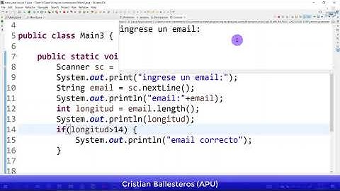 Clase String Ejemplo como validar un email usando indexOf length en JAVA PARTE 1/2