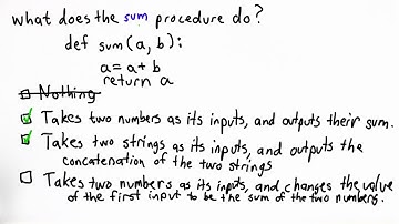 Sum Procedure with a Return Statement - Intro to Computer Science