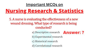 Nursing Research & Statistics Important MCQs questions with answers for Nursing professionals