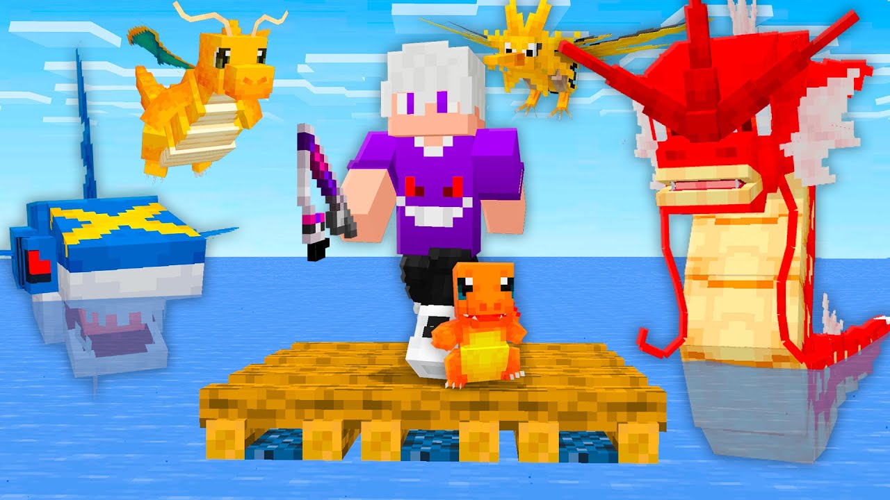 SOBREVIVI em um RAFT no MINECRAFT COBBLEMON!