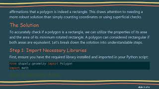 How to Check if a Shapely Polygon is a Rectangle in Python