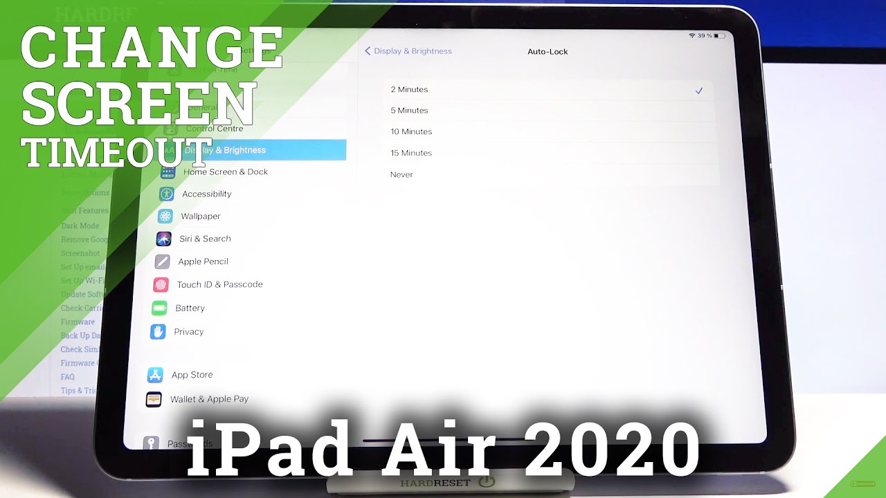 How To Change Screen Timeout In Ipad Air 2020 Display Settings Youtube