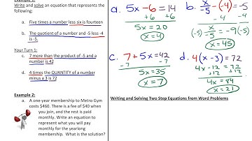6-3 Writing Two Step Equations