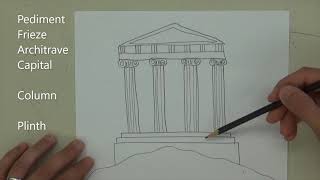 Greek Temple Drawing