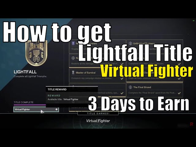 Lightfall Triumphs for Virtual Fighter Title - Destiny 2