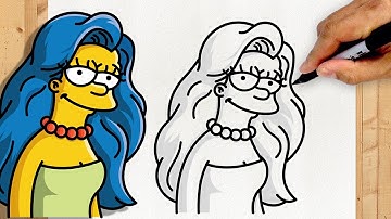 HOW TO DRAW MARGE SIMPSON | Smooth hair | Mother of the simpsons | Step by Step Simple and Easy