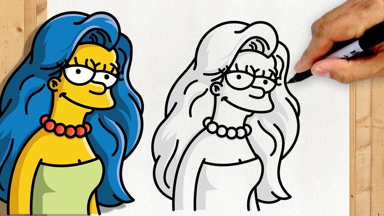 HOW TO DRAW MARGE SIMPSON | Smooth hair | Mother of the simpsons | Step by  Step Simple and Easy - YouTube