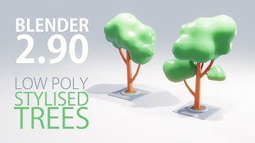 Blender 2.90 Stylised LOW POLY TREES | 3d Clean Style | Blender Low Poly Model | 3d Tree | Game Art