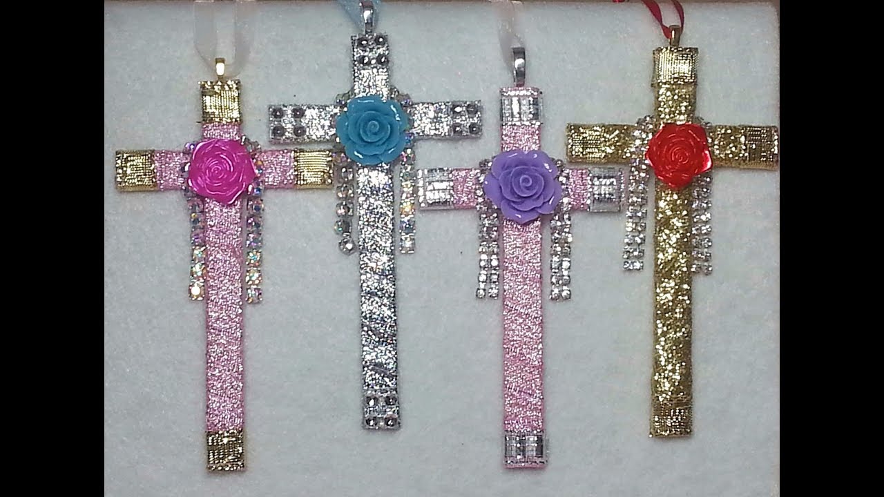 Cross bijou ribbon 3set up DIY~Make Beautiful & Sparkly Wrapped
