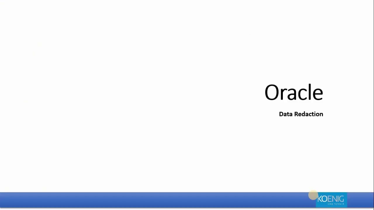 Oracle Data Redaction - YouTube