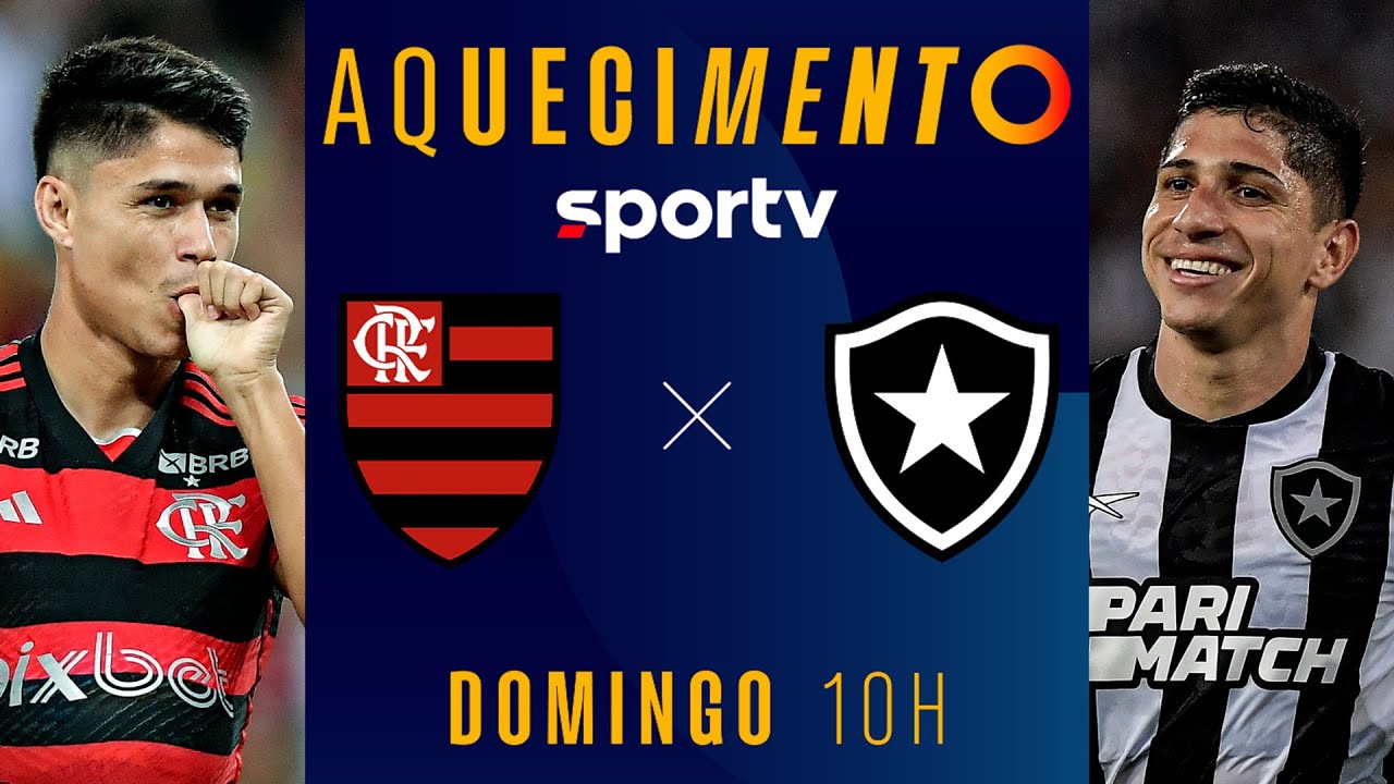 FLAMENGO X BOTAFOGO  AQUECIMENTO AO VIVO E COM IMAGENS  BRASILEIRO 2024   live  sportv