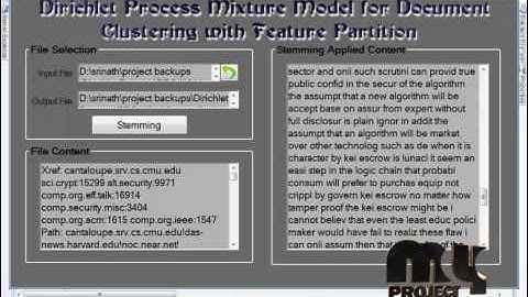 Final Year Projects | Dirichlet Process Mixture Model for Document Clustering