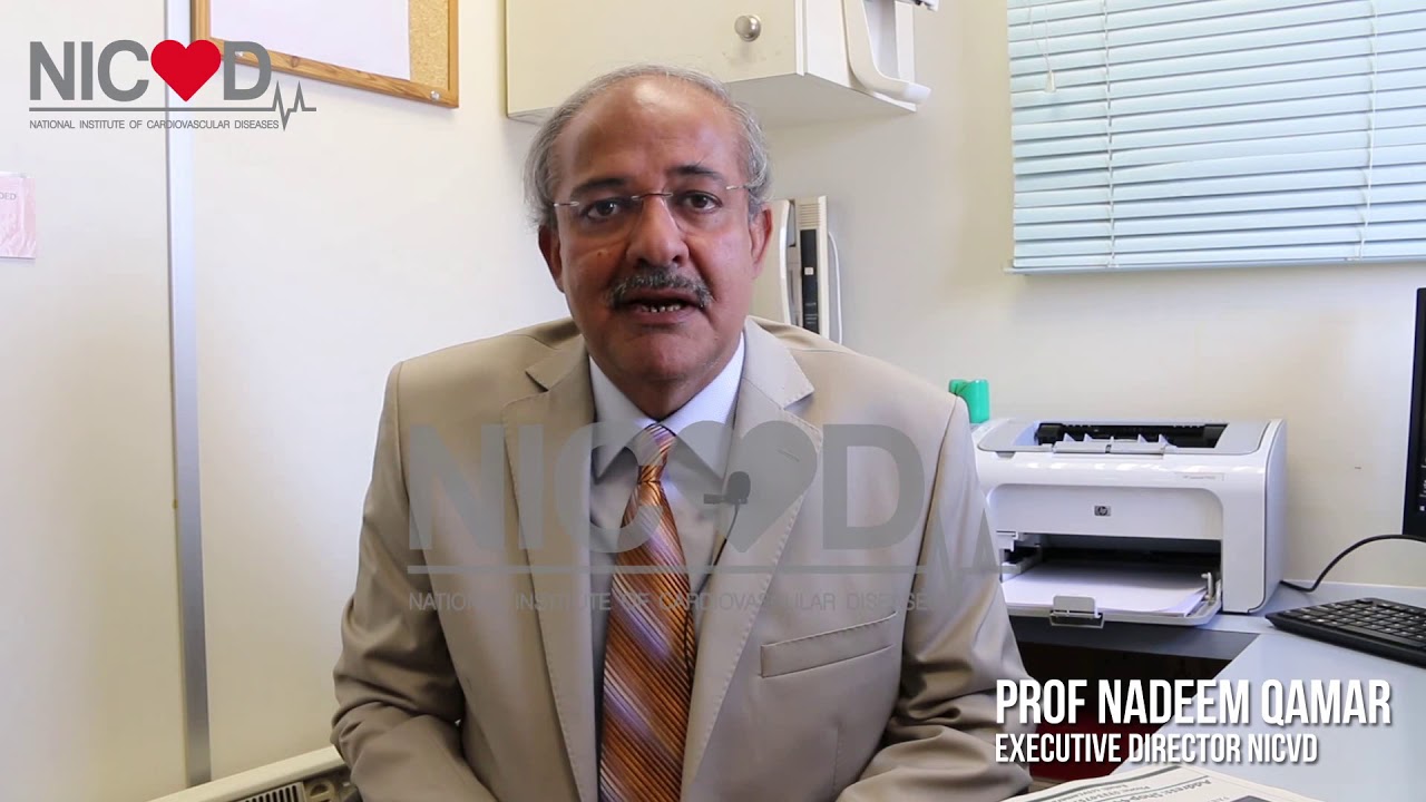 Professor Nadeem Qamar delivers a speech on the opening of the 5th CHEST PAIN UNIT