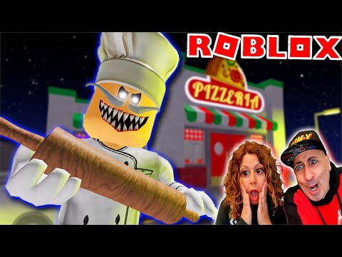 Los Polo huyen de la PIZZERIA MALDITA en ROBLOX!!