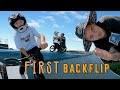 7 year old battles first backflip with Kyle Baldock Academy!