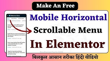 How to Make Horizontal Scroll Menu Website Using Elementor Free | Mobile Scroll Menu 2025