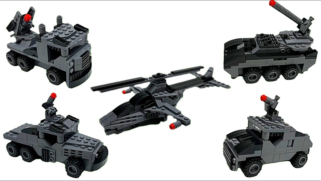 Building a Lego mini military helicopter war tank- Lego speed build review