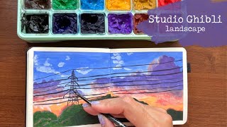 Paint with me Studio Ghibli scene | My Neighbor Totoro | Explaining the colors