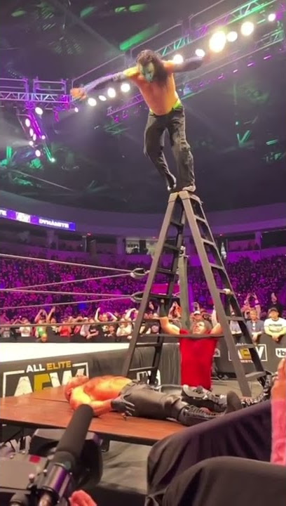 Jeff Hardy Jumps from ladder AEW !! #shorts