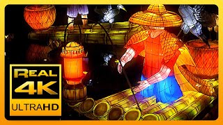 Colorful Chinese Lantern Garden & Relaxing Music - Garden of Light - 4K UHD - 2 Hours