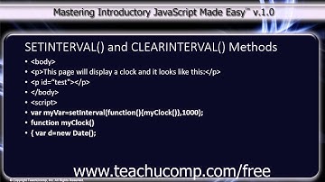 JavaScript Training Tutorial SETINTERVAL() and CLEARINTERVAL() Methods
