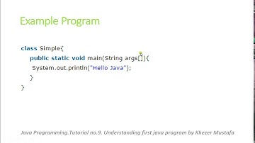 Java Programming.Tutorial no.9. Understanding first java program by Khezer Mustafa in Hindi/ Urdu