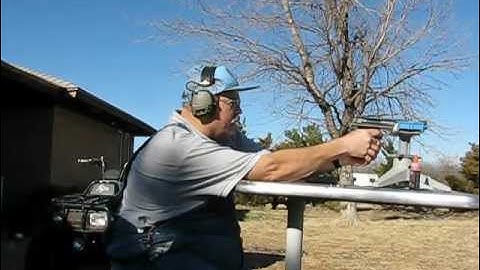 Ron getting his chance to fire the TDE .44 AMP Auto Mag Pistol