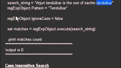 case insensitive regular expressions in QTP