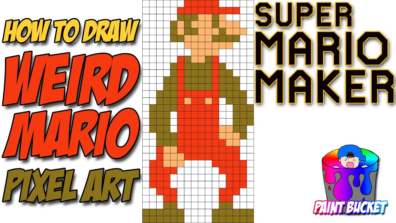 How To Draw Weird Mario Weird Mushroom Super Mario Maker 8 Bit Speed Drawing Tutorial Youtube