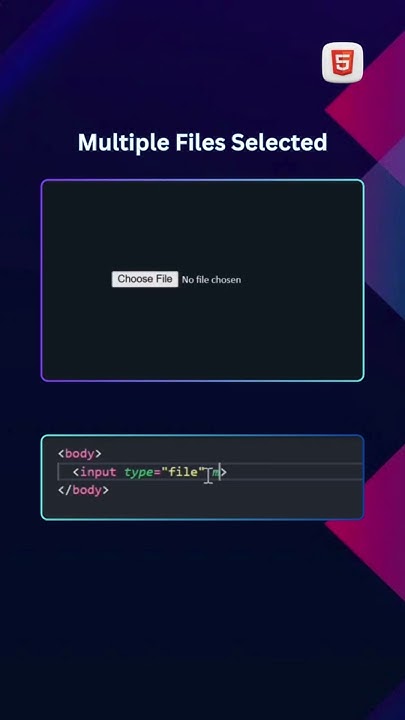 📂 Select Multiple Files Using HTML & CSS! 🚀 | Easy File Upload Tutorial ...